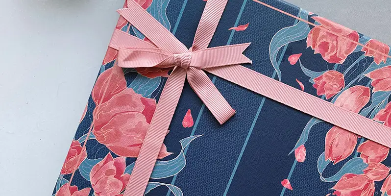 Gift with a pink ribbon