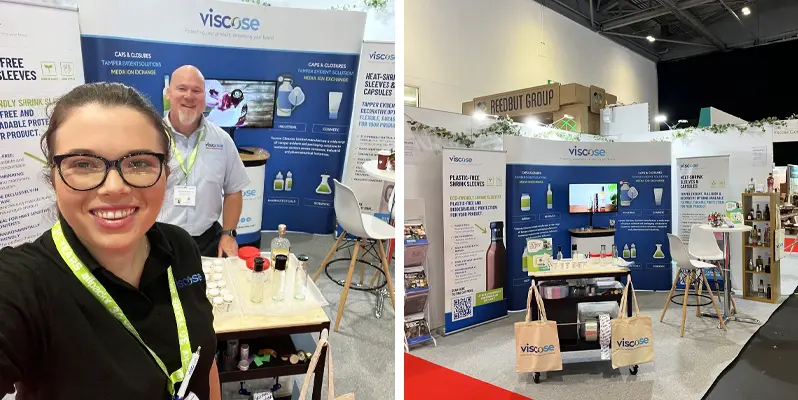 Viscose Staff at a trade show stand