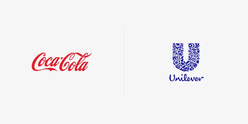 Coca Cola and Unilever logos